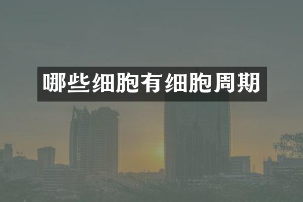哪些细胞有细胞周期