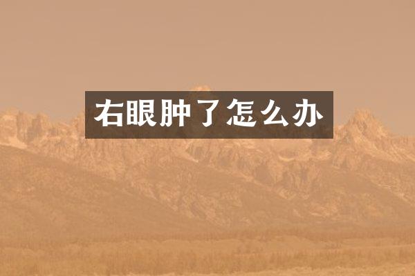 右眼肿了怎么办