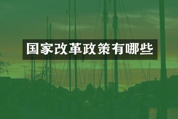 国家改革政策有哪些