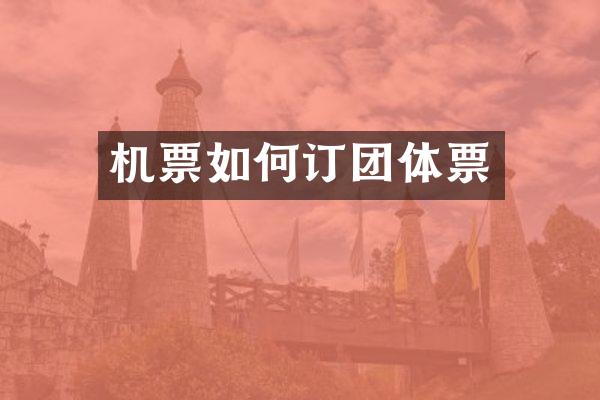 机票如何订团体票