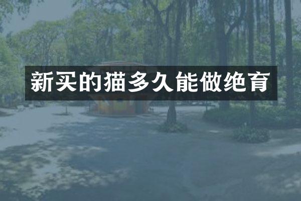 新买的猫多久能做绝育