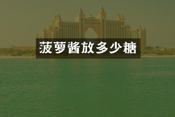 菠萝酱放多少糖