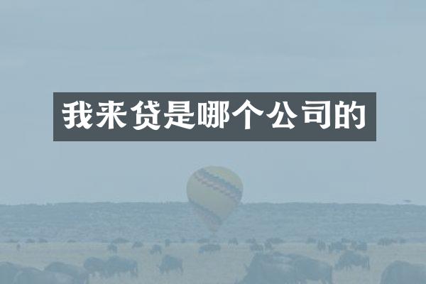 我来贷是哪个公司的