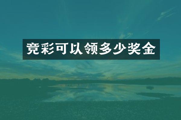 竞彩可以领多少奖金