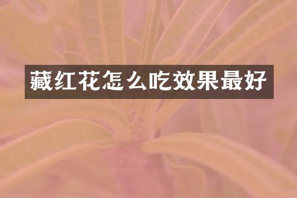 藏红花怎么吃效果最好