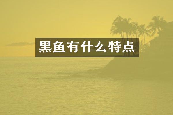 黑鱼有什么特点