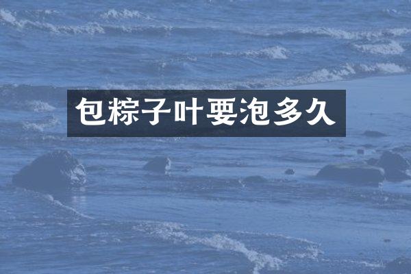包粽子叶要泡多久