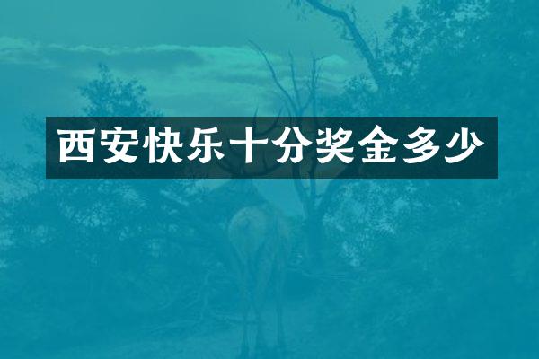 西安快乐十分奖金多少