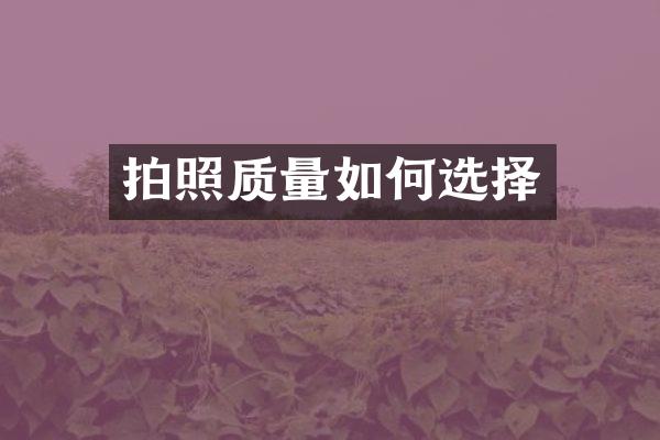 拍照质量如何选择