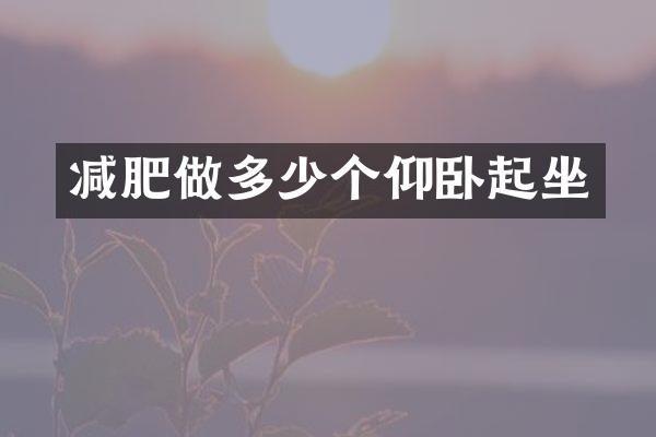 减肥做多少个仰卧起坐