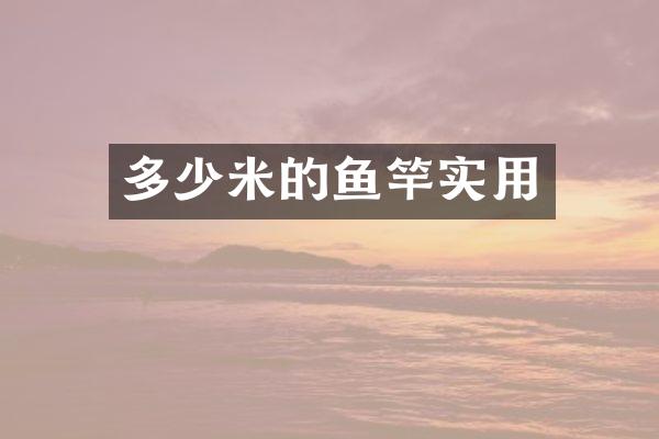 多少米的鱼竿实用
