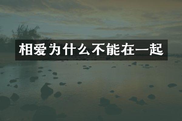 相爱为什么不能在一起