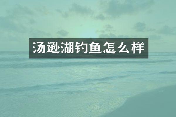 汤逊湖钓鱼怎么样