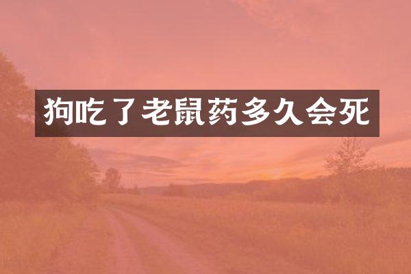 狗吃了老鼠药多久会死