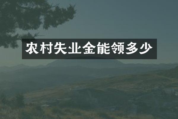 农村失业金能领多少