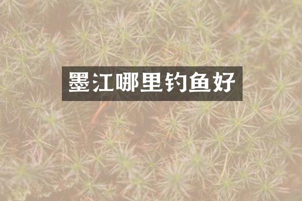 墨江哪里钓鱼好