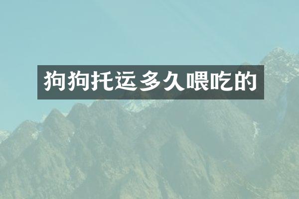 狗狗托运多久喂吃的