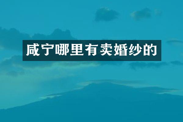 咸宁哪里有卖婚纱的
