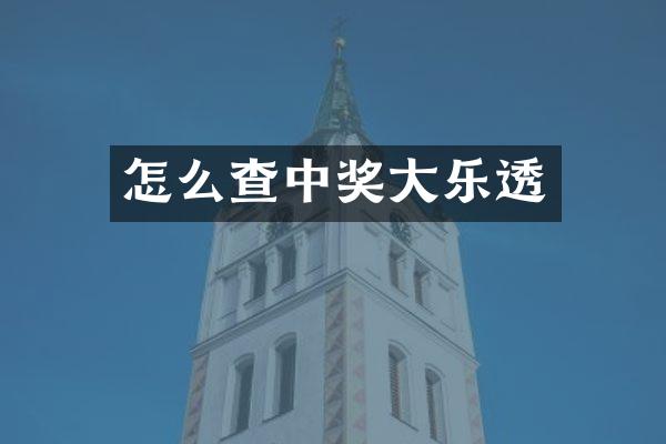 怎么查中奖大乐透