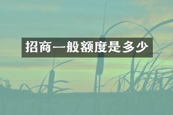 招商一般额度是多少