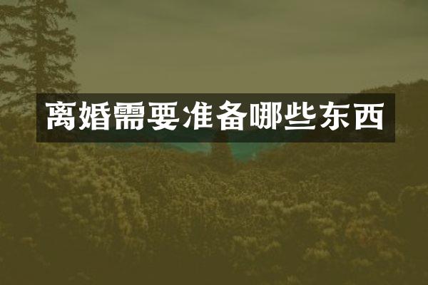 离婚需要准备哪些东西