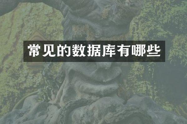 常见的数据库有哪些