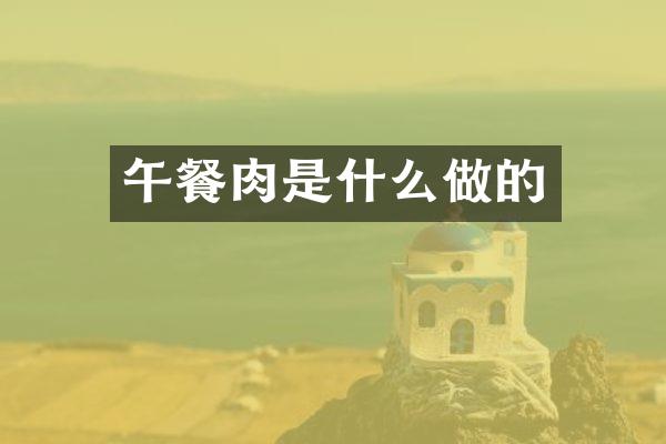 午餐肉是什么做的