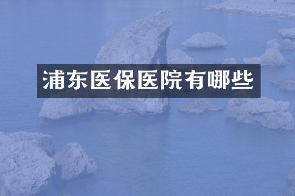 浦东医保医院有哪些