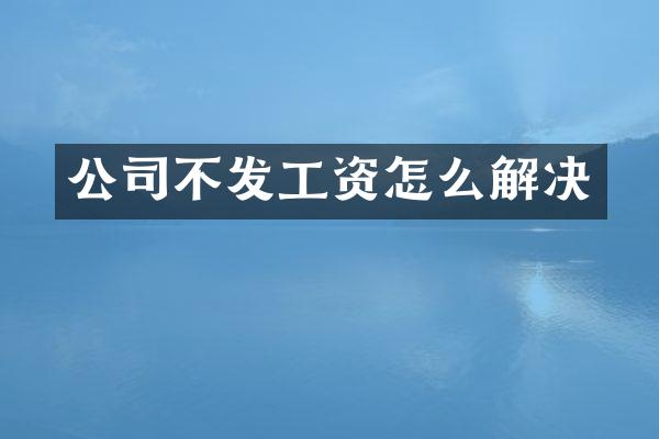 公司不发工资怎么解决