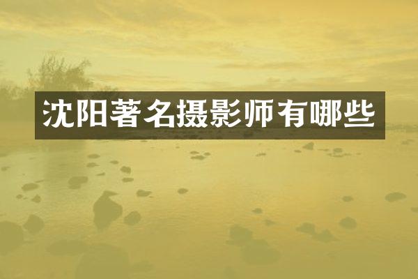 沈阳著名摄影师有哪些