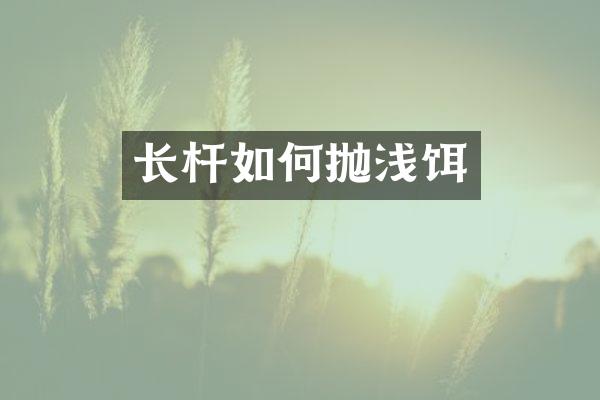 长杆如何抛浅饵