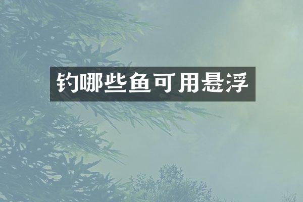 钓哪些鱼可用悬浮