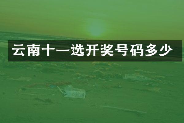 云南十一选开奖号码多少
