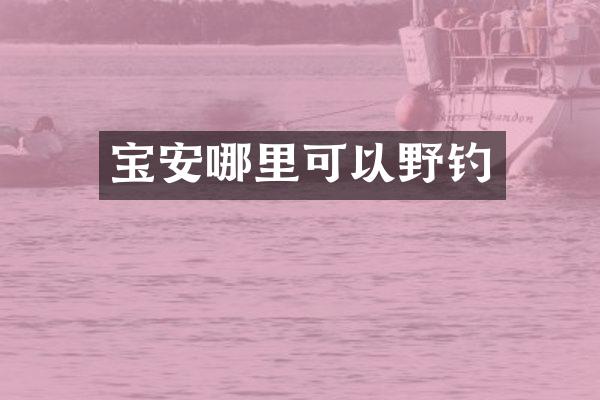 宝安哪里可以野钓