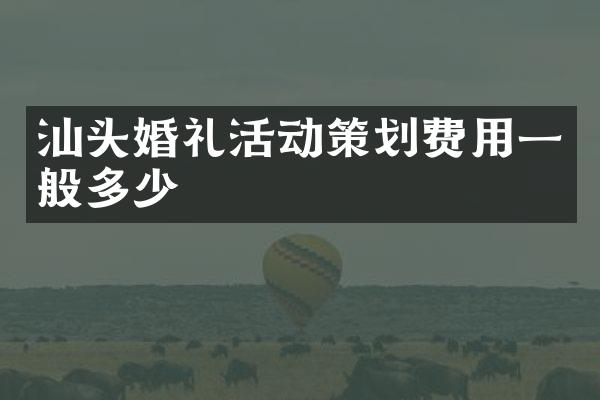 汕头婚礼活动策划费用一般多少