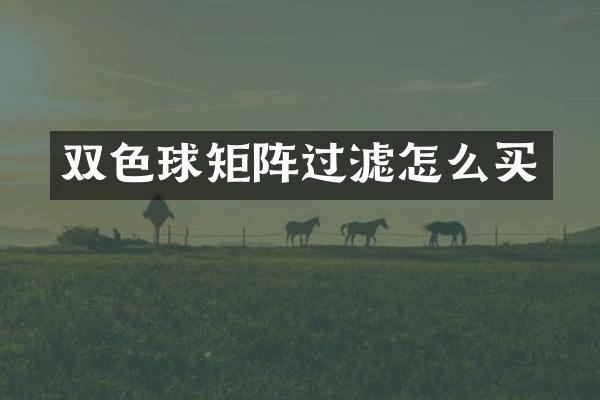双色球矩阵过滤怎么买