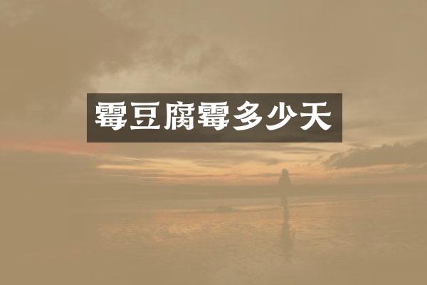 霉豆腐霉多少天