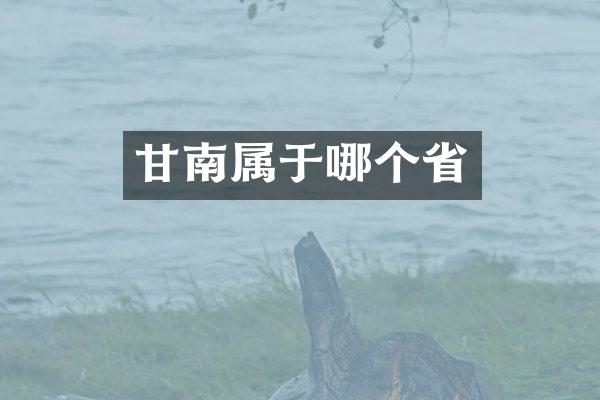 甘南属于哪个省