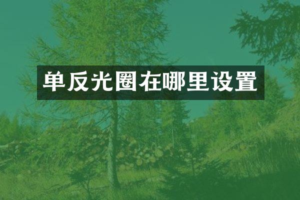 单反光圈在哪里设置