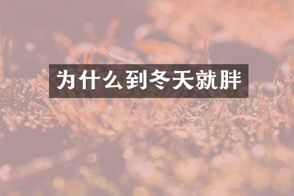 为什么到冬天就胖