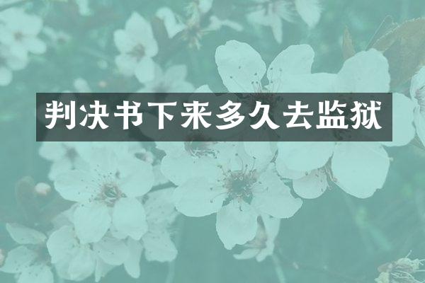 判决书下来多久去监狱