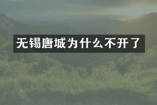 无锡唐城为什么不开了