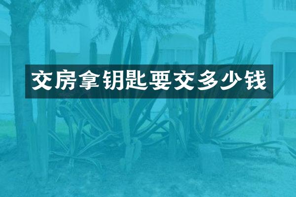 交房拿钥匙要交多少钱