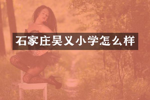 石家庄吴义小学怎么样