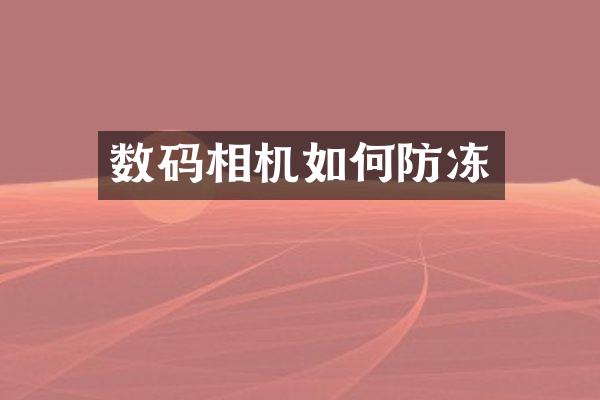 数码相机如何防冻