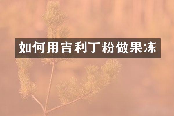 如何用吉利丁粉做果冻