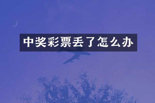 中奖彩票丢了怎么办