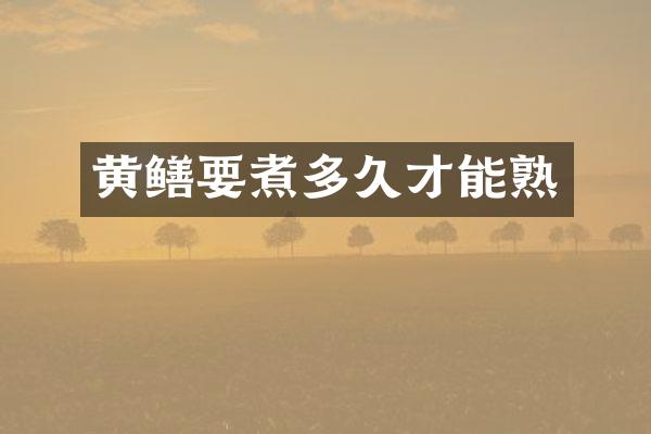 黄鳝要煮多久才能熟