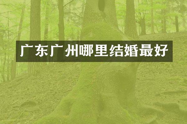 广东广州哪里结婚最好