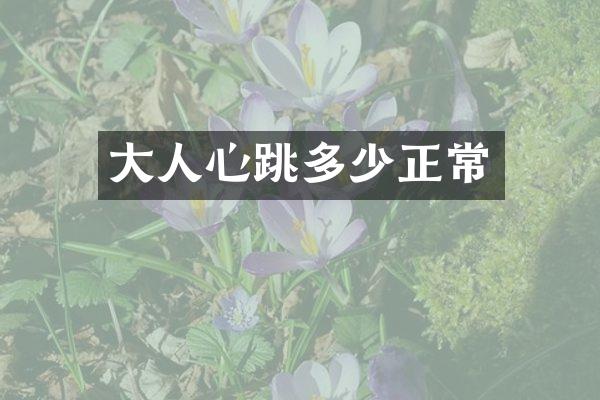 大人心跳多少正常